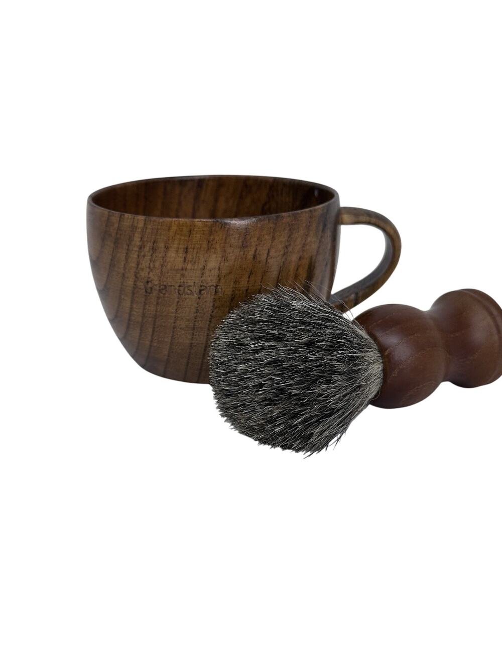 Grandslam Hardwood Shaving Cup And Bristle Brush